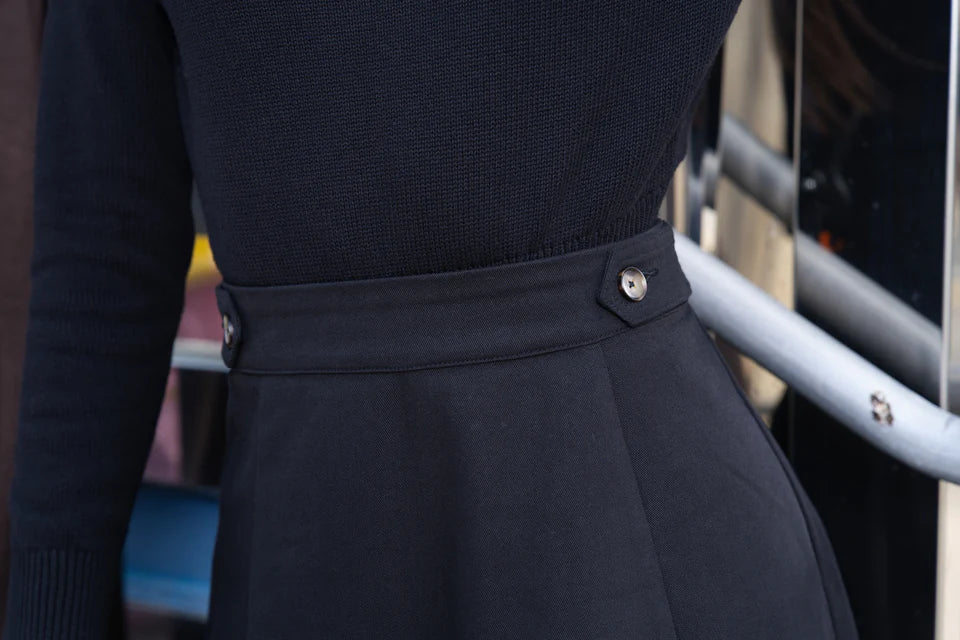 Eve button black skirt FW26