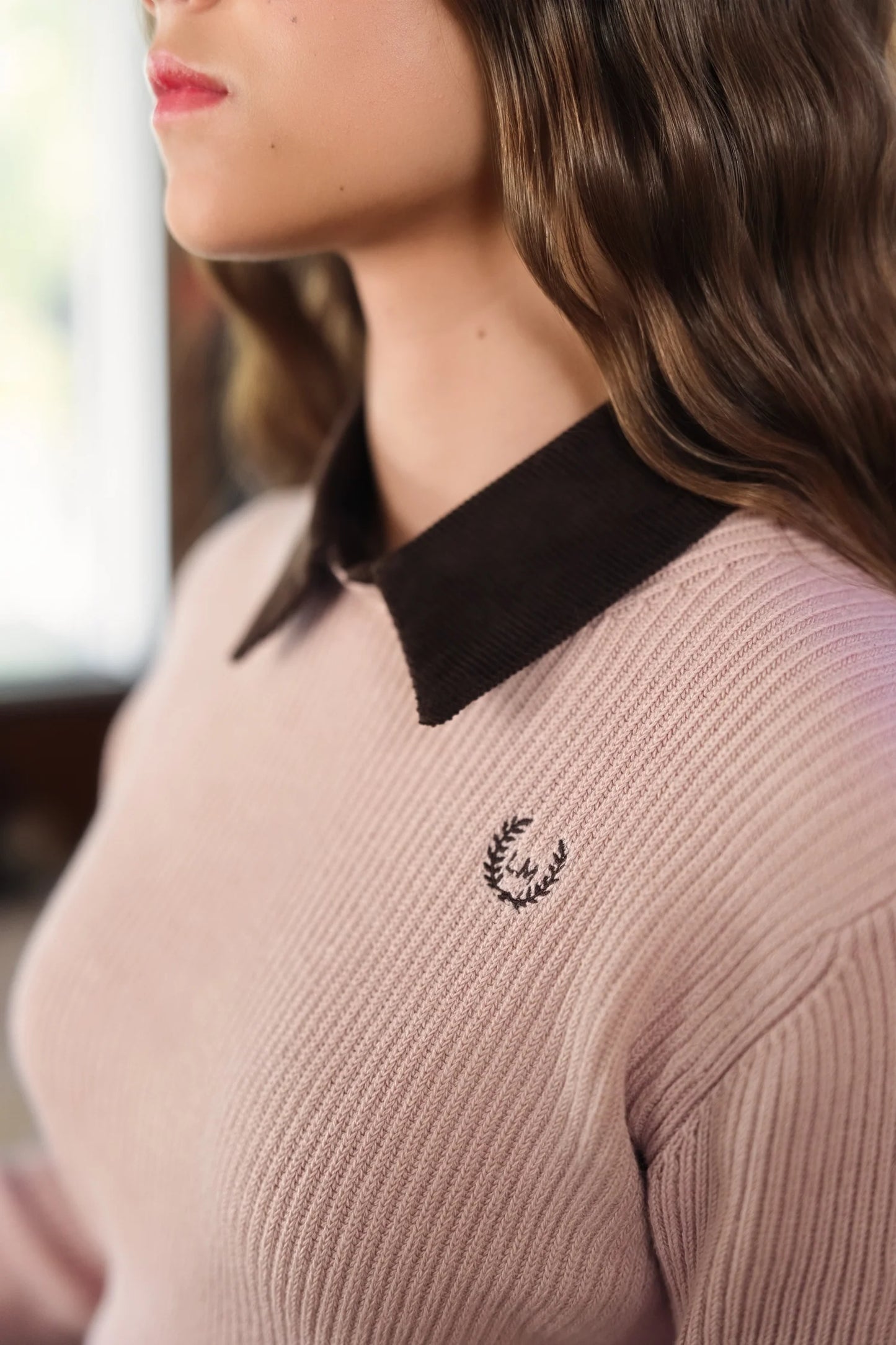 Cleo lilac sweater with removable collar FW26