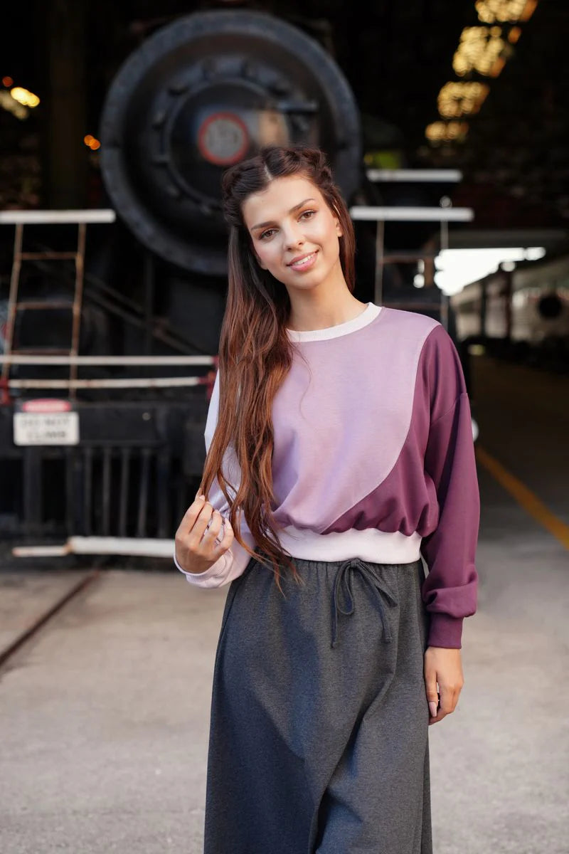 Thea mixed plum wave sweatshirt FW25