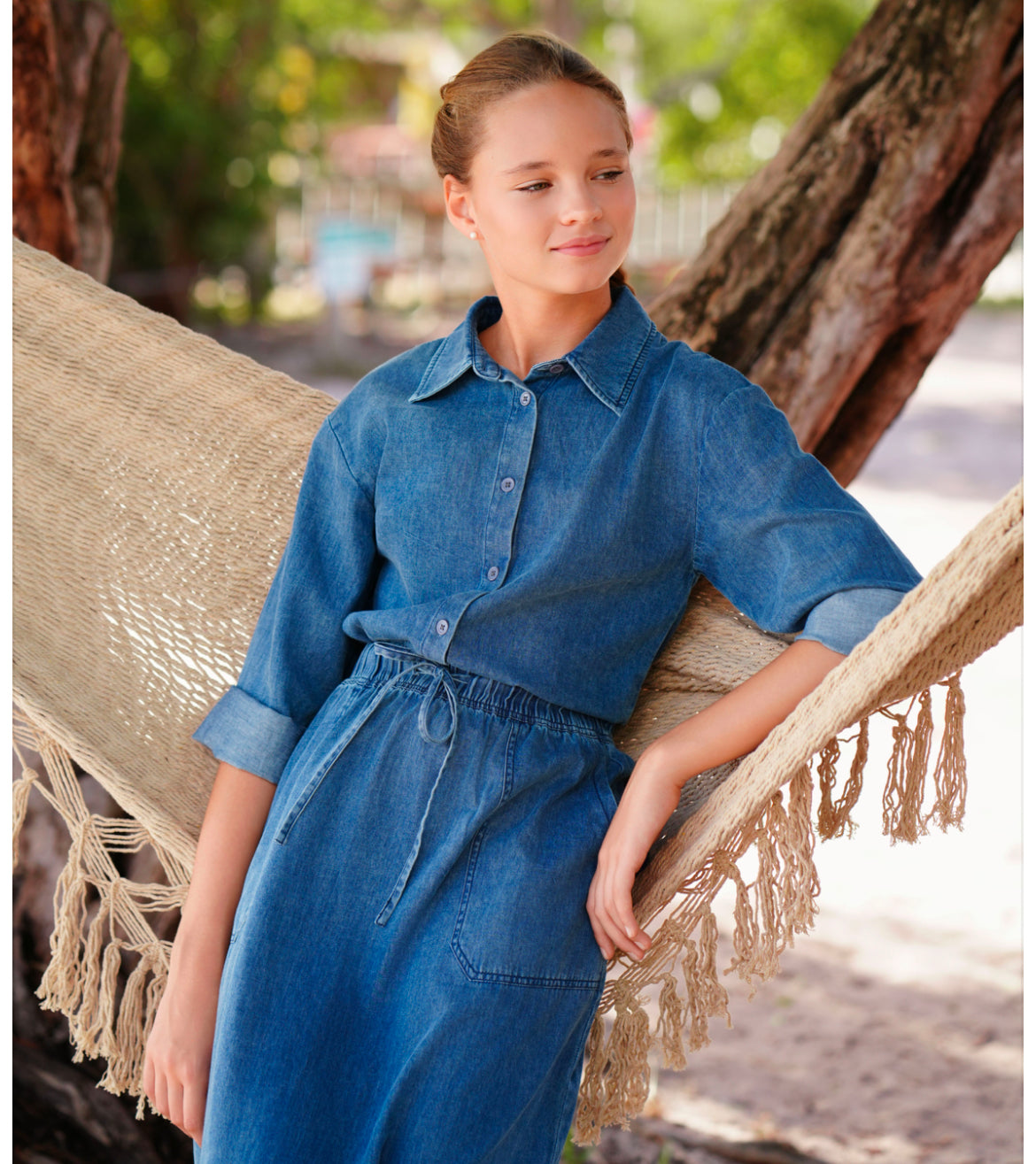 Lily cropped denim shirt SS25