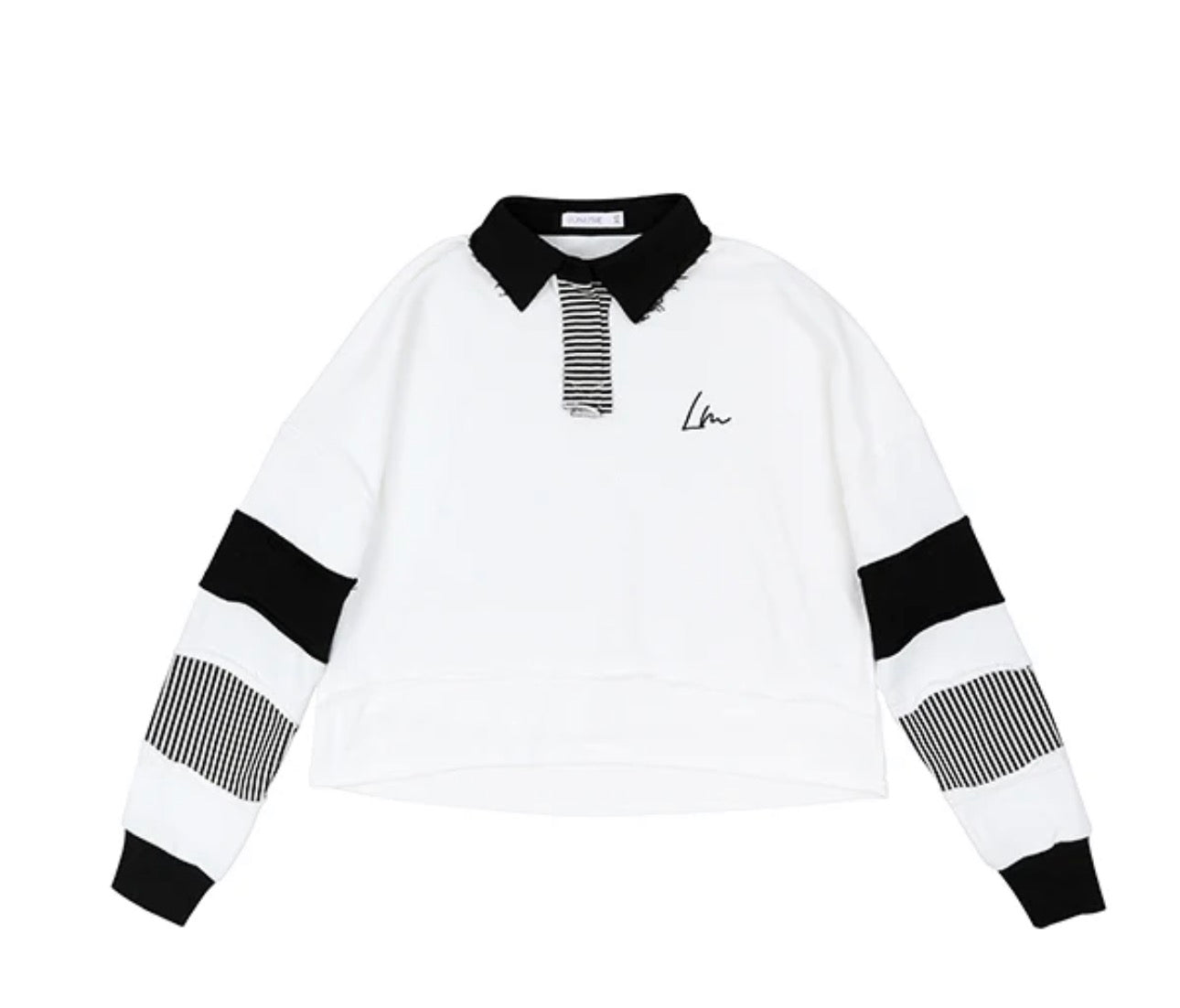 Juno black collar cropped sweatshirt SS26