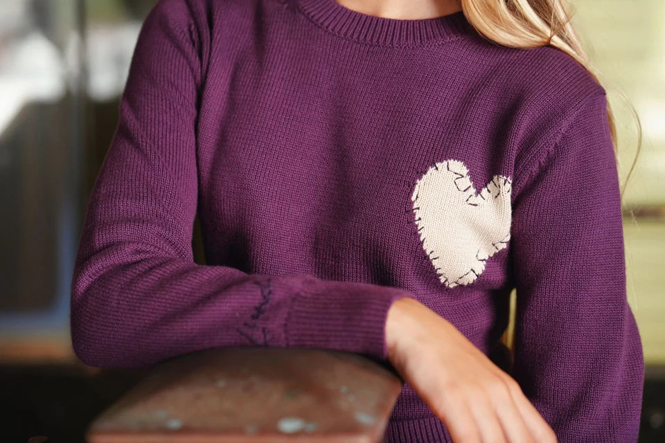 Eden heart plum sweater FW25