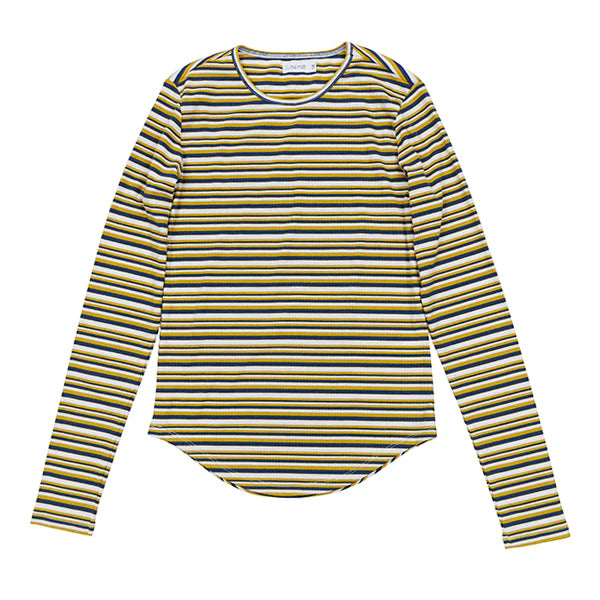 Ella mustard striped tee SS25