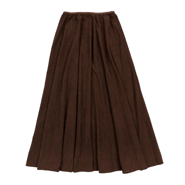 Indi chocolate corduroy skirt FW25
