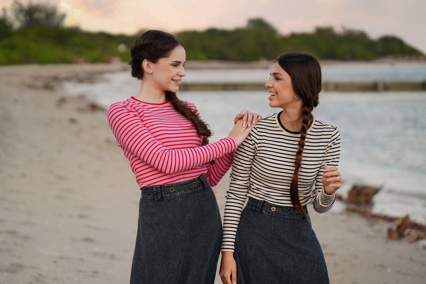 Zoe pink ribbed tee SS25