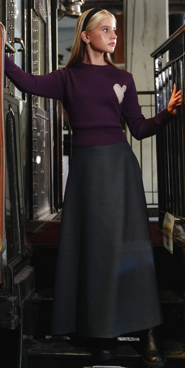 Eden heart plum sweater FW25