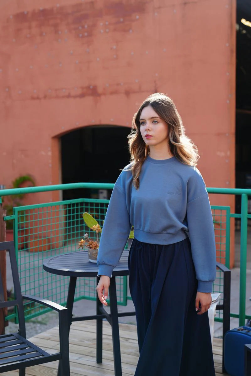 Sage dusky blue sweatshirt FW25
