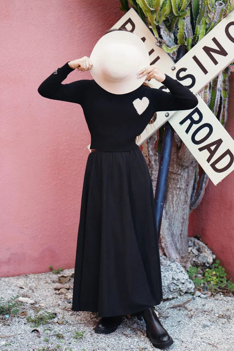 Indi black corduroy skirt FW25