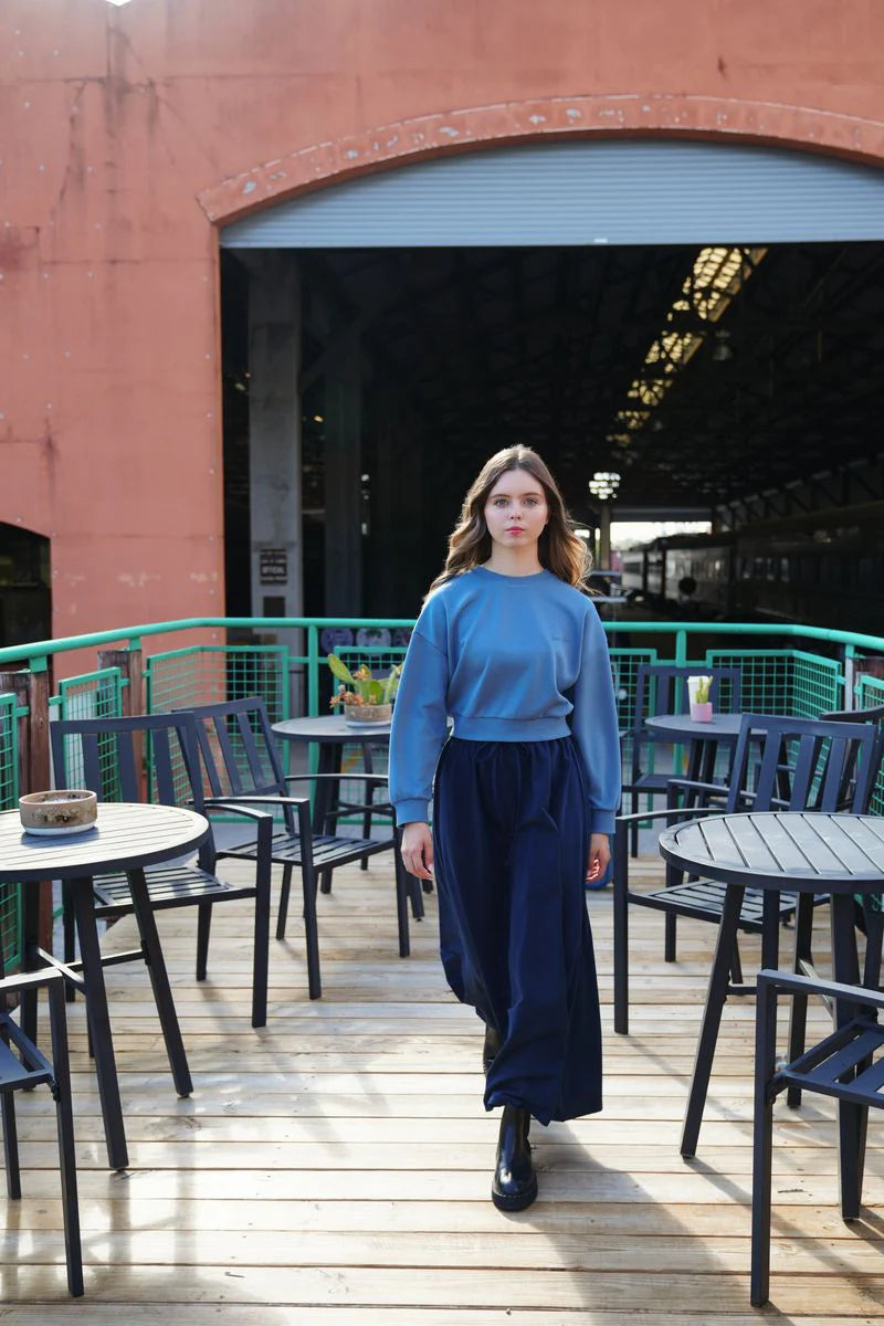 Sage dusky blue sweatshirt FW25