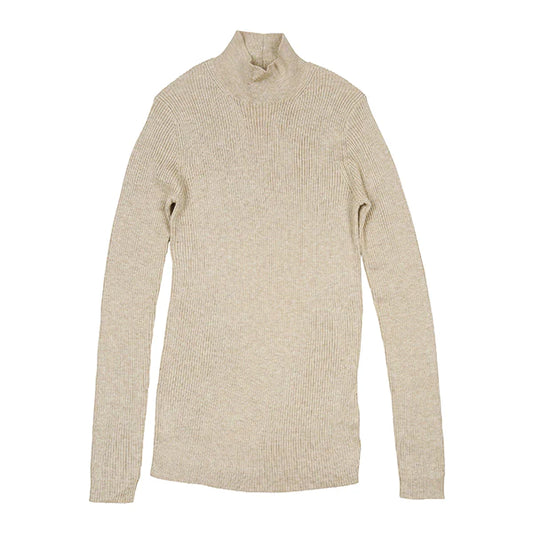 Oatmeal ribbed turtleneck