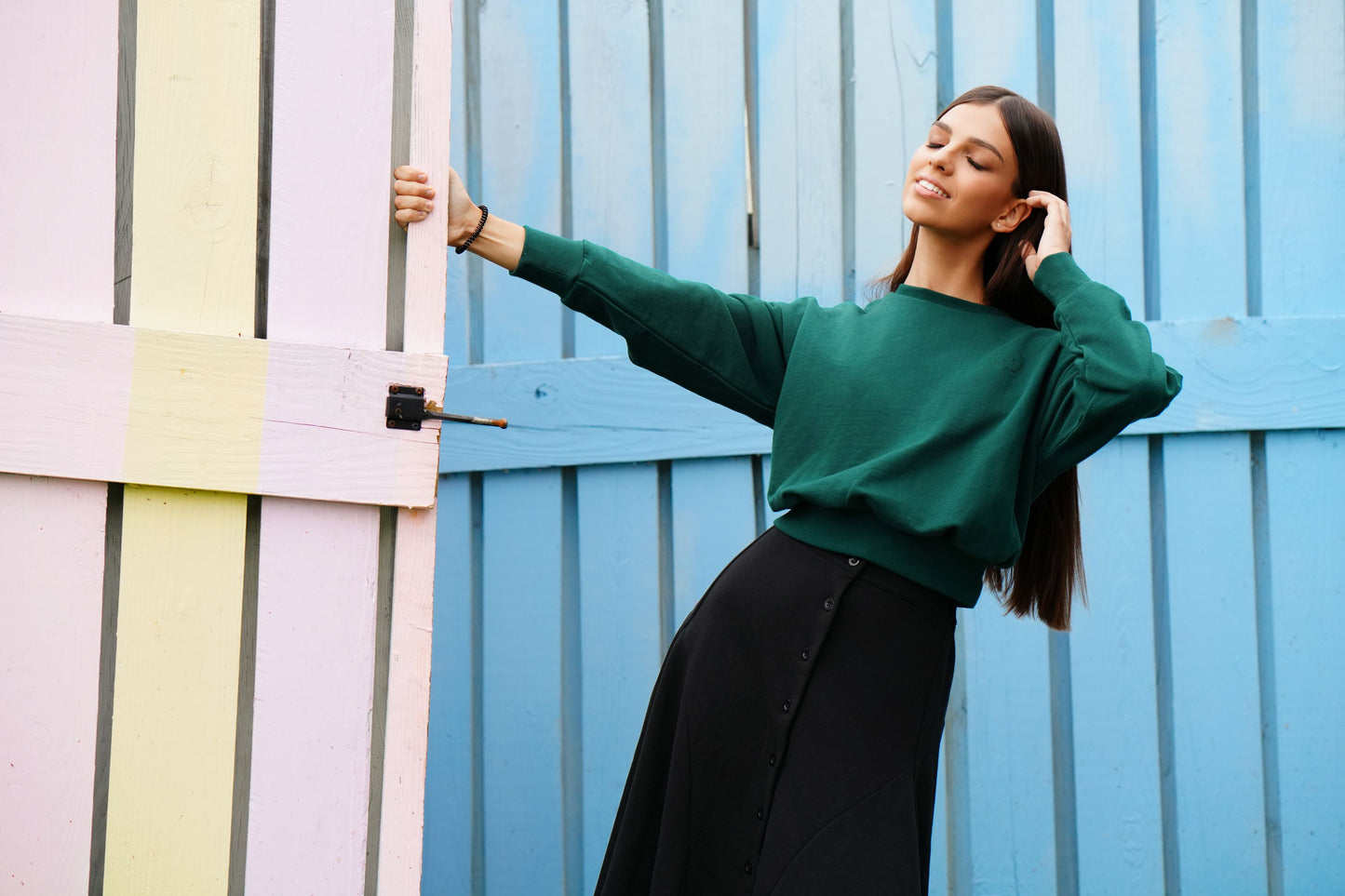 Bubble green sweatshirt FW24