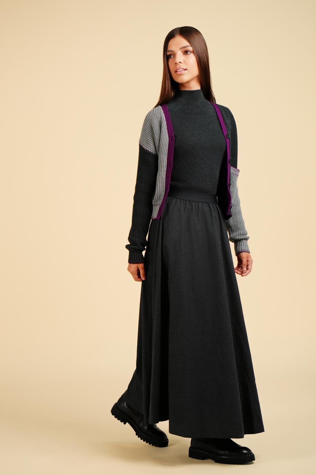 Lia charcoal long skirt FW24