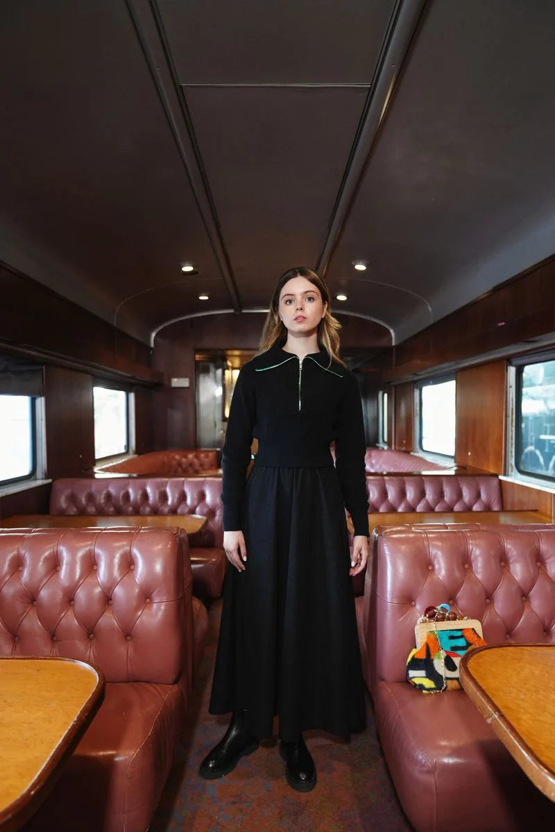 Indi black corduroy skirt FW25