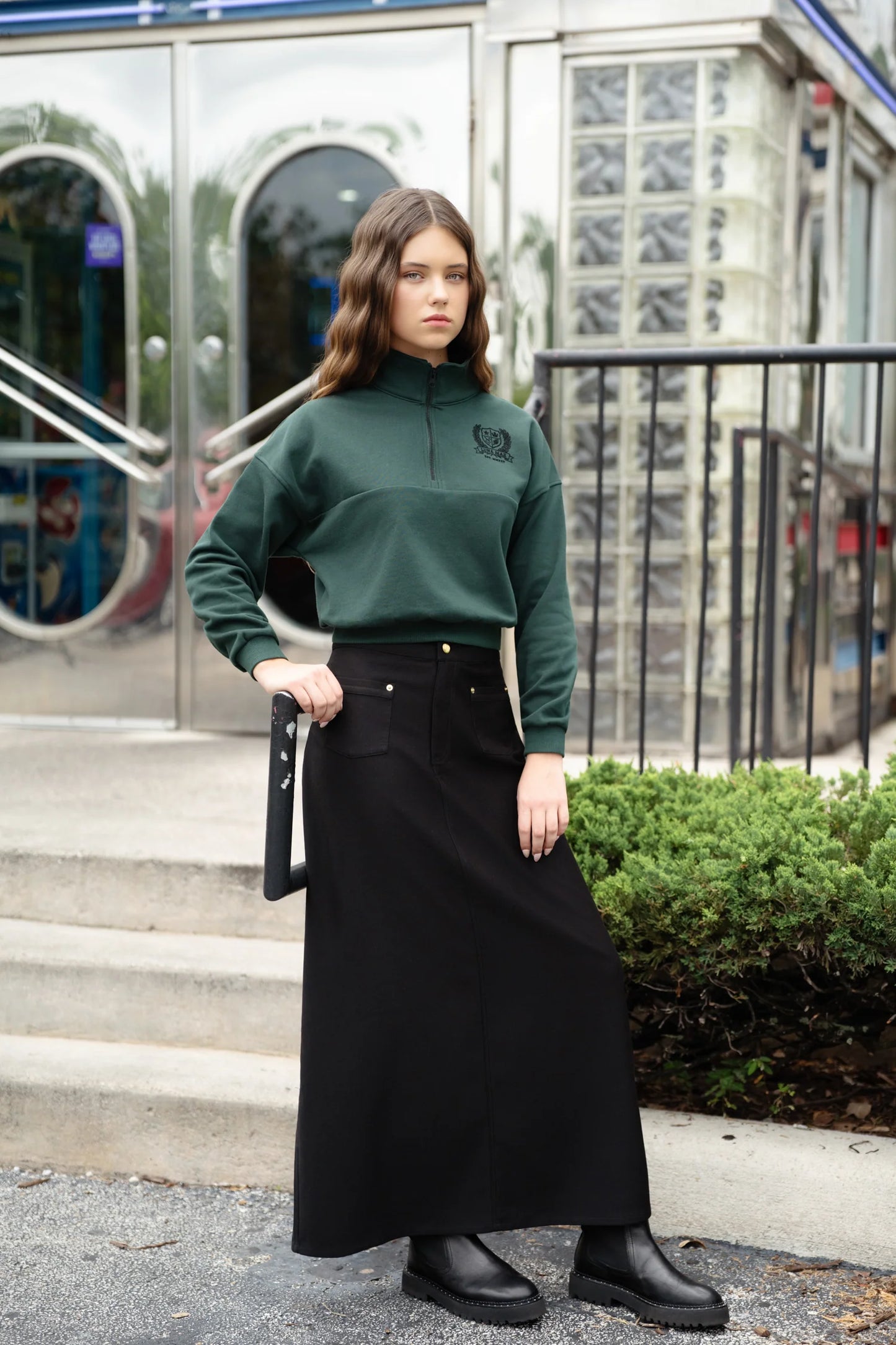 Kit Pocket Detail Black Skirt FW26