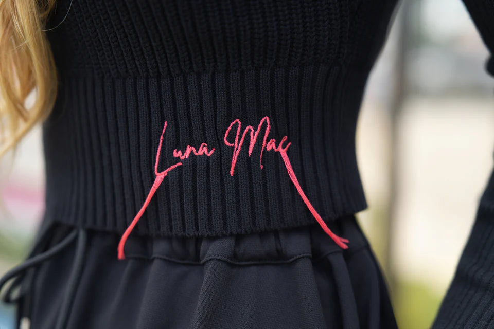 Mara black/fuchsia knit vest FW26