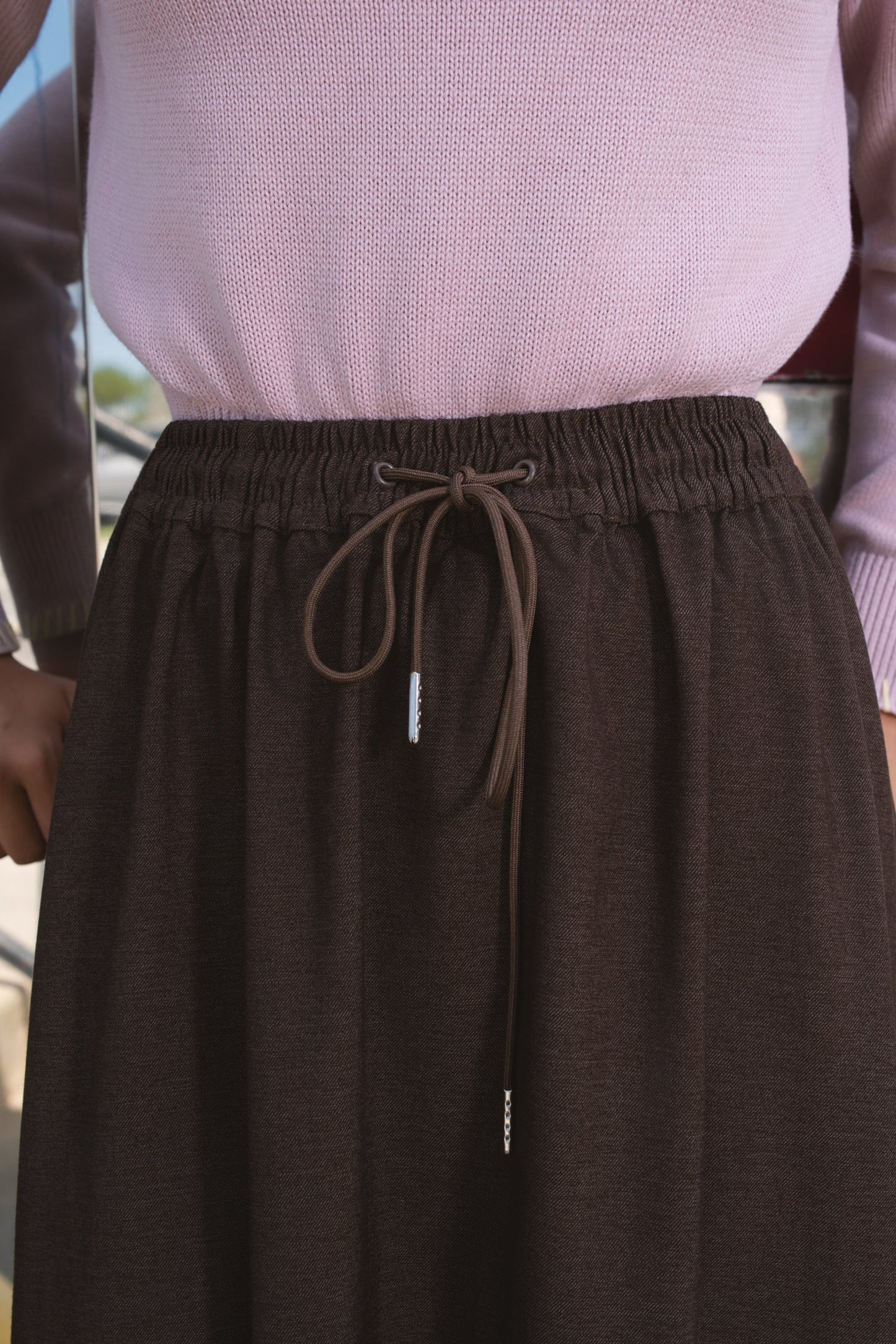 Dara drawstring brown skirt FW26
