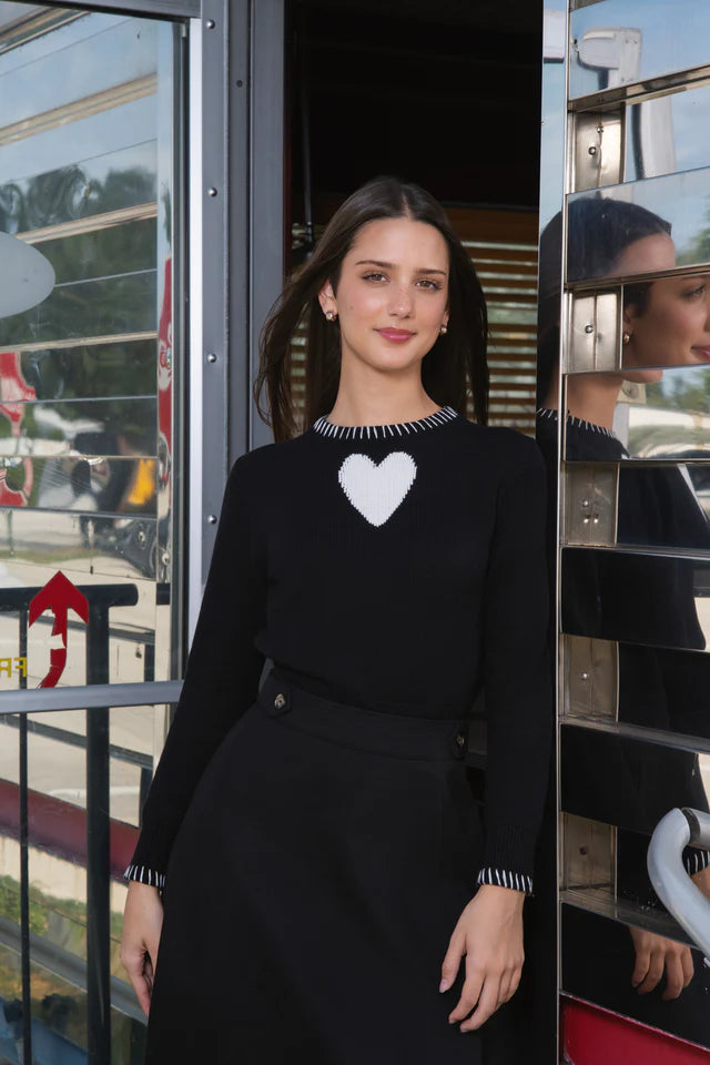 Bryn heart black sweater FW26
