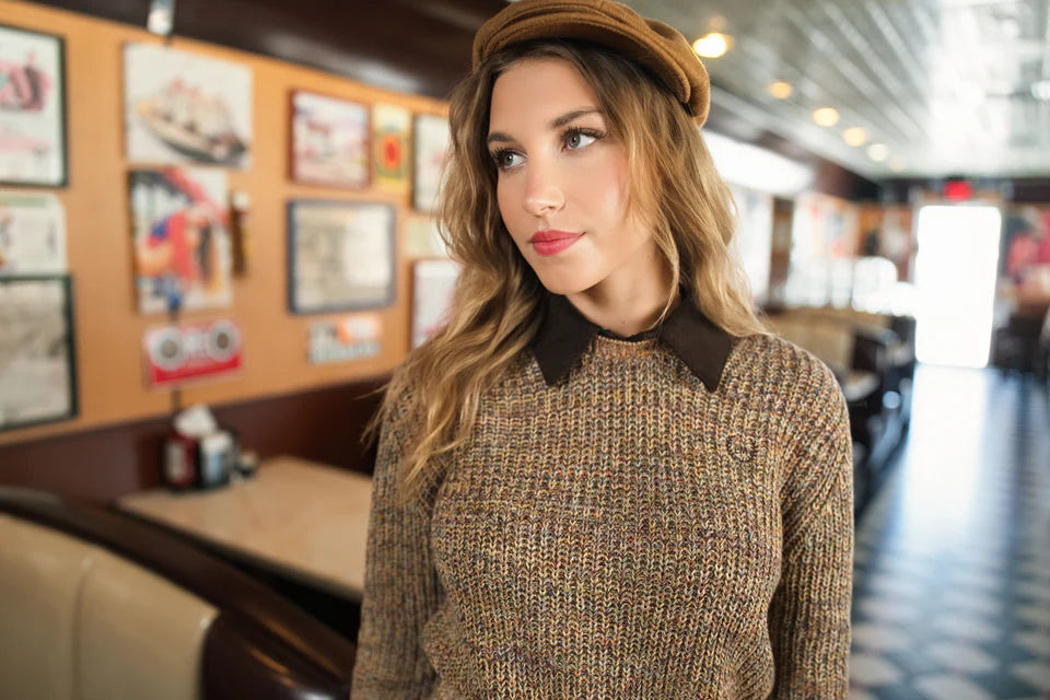 Cleo multi sweater with removable collar FW26