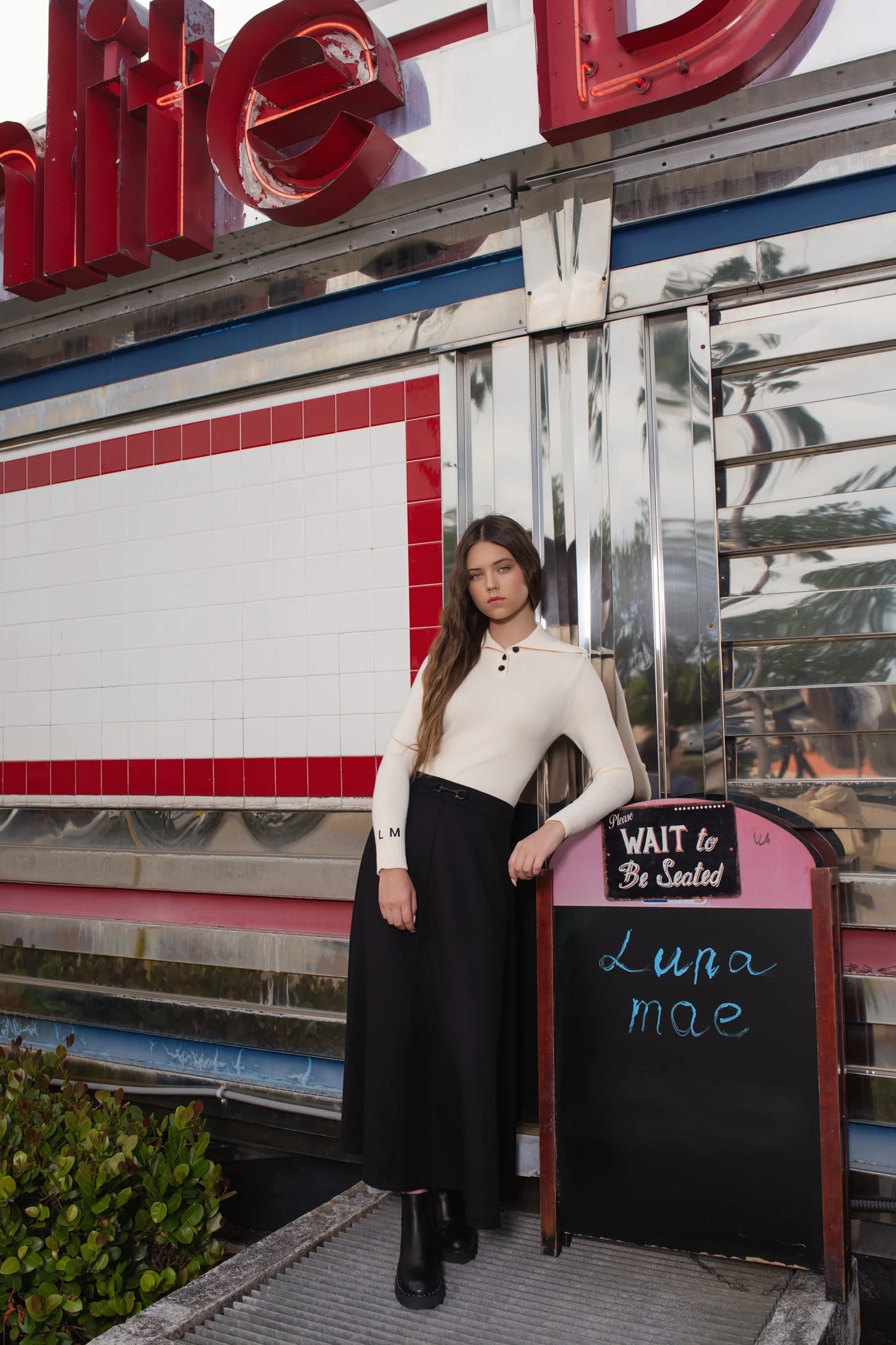 Ila Black Buckle Skirt FW26