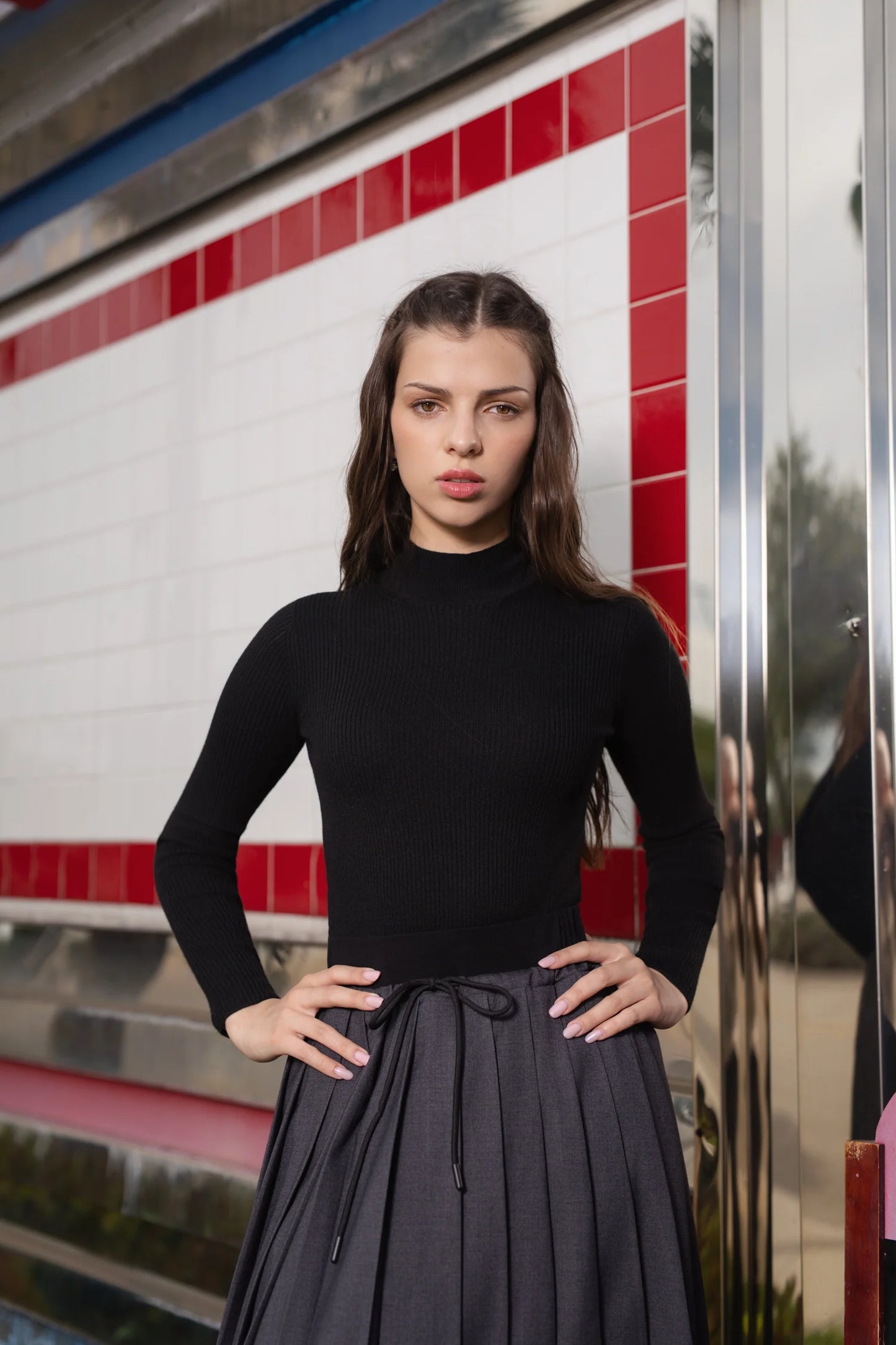 Knit black turtleneck FW26