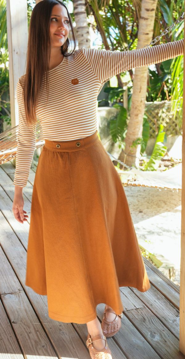 Amy cognac skirt SS26