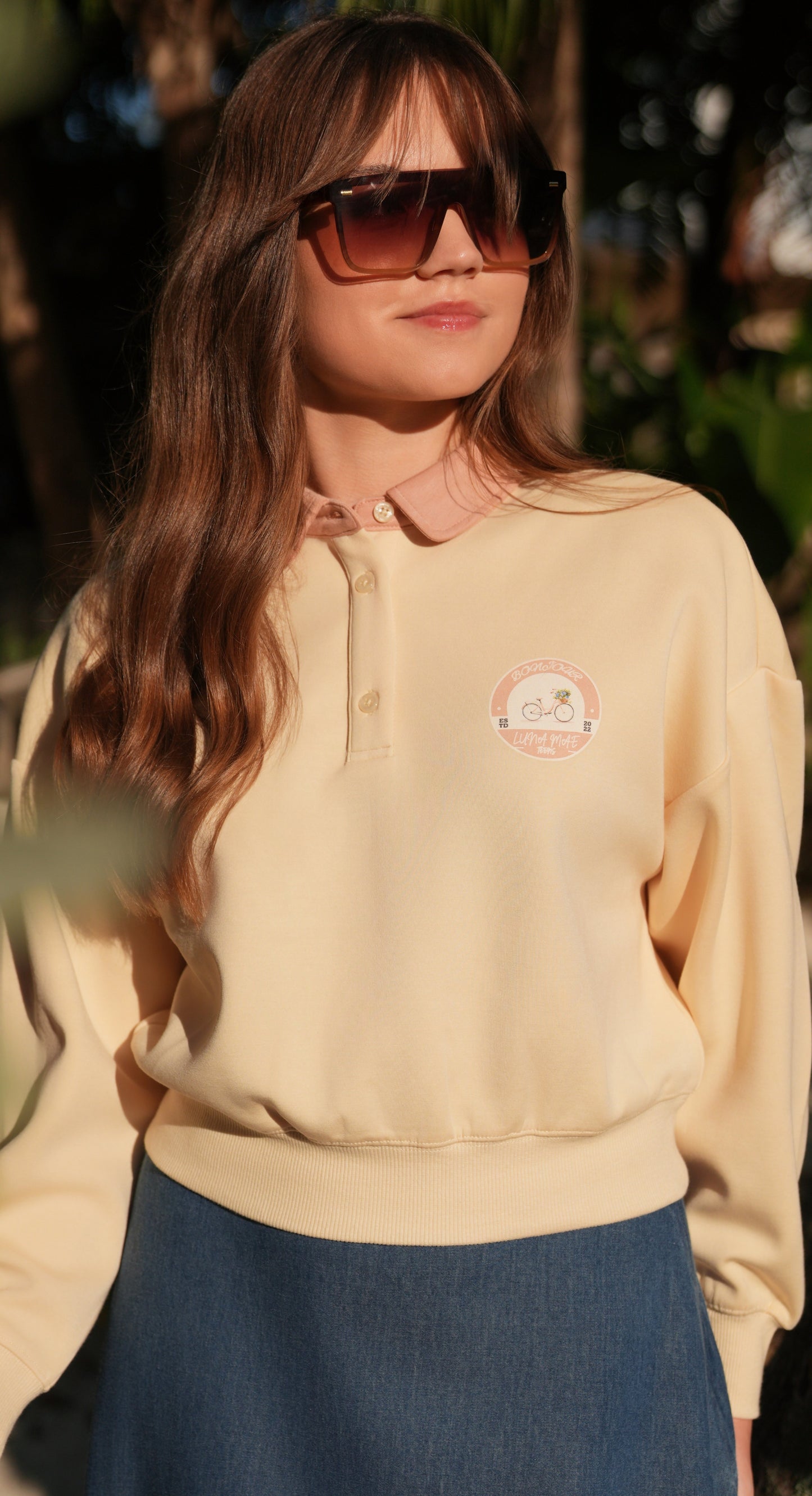Raya pink collar logo sweatshirt SS26