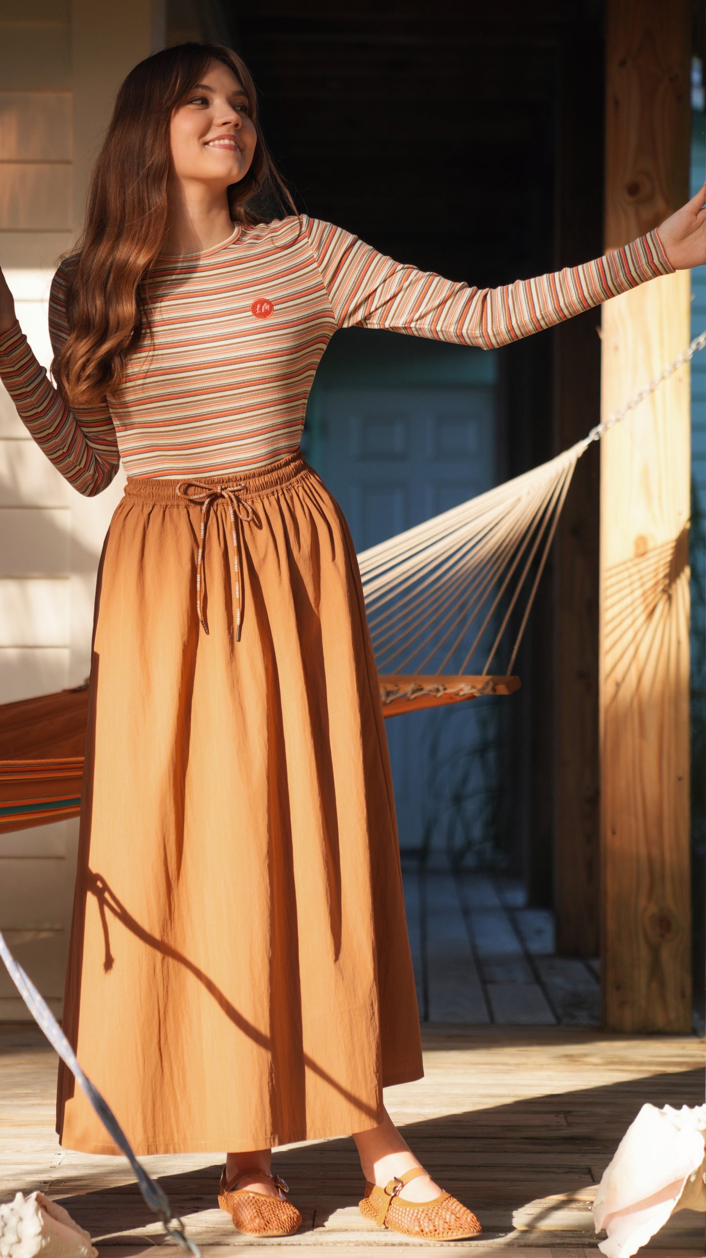 Noah cognac skirt SS26