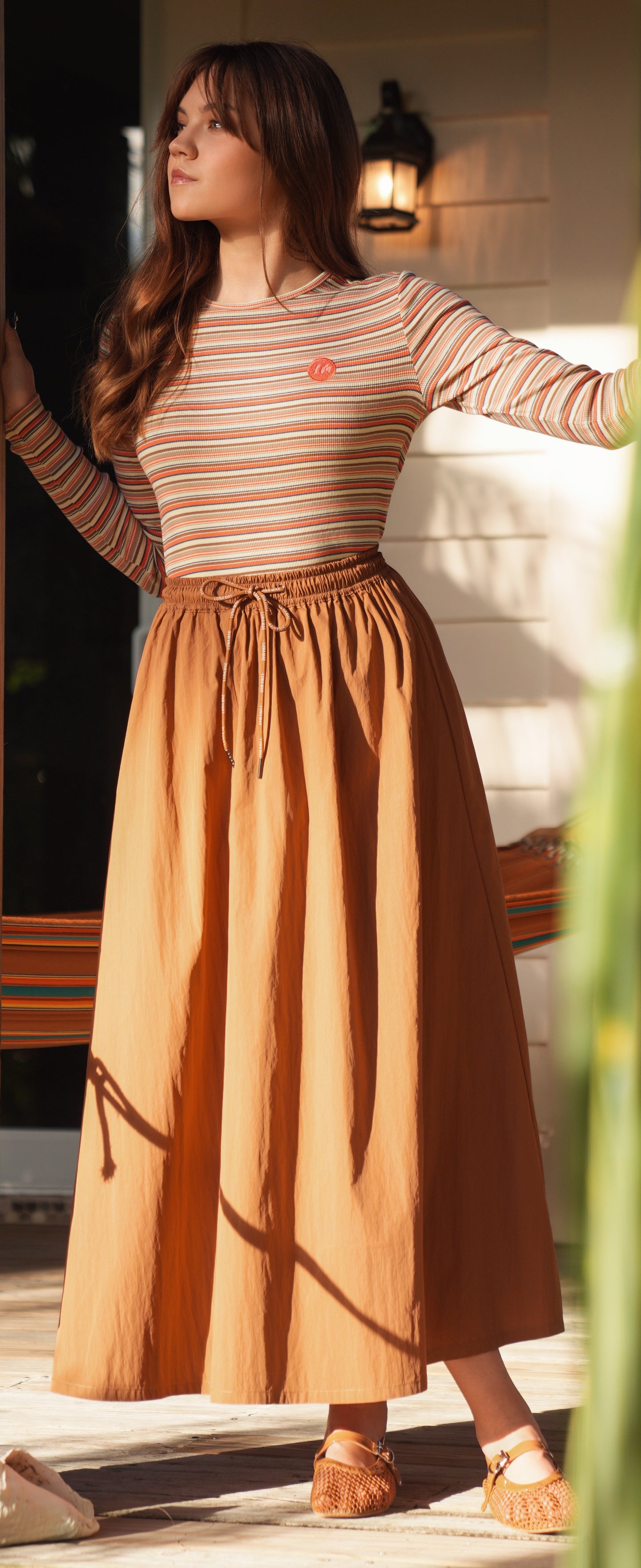 Noah cognac skirt SS26