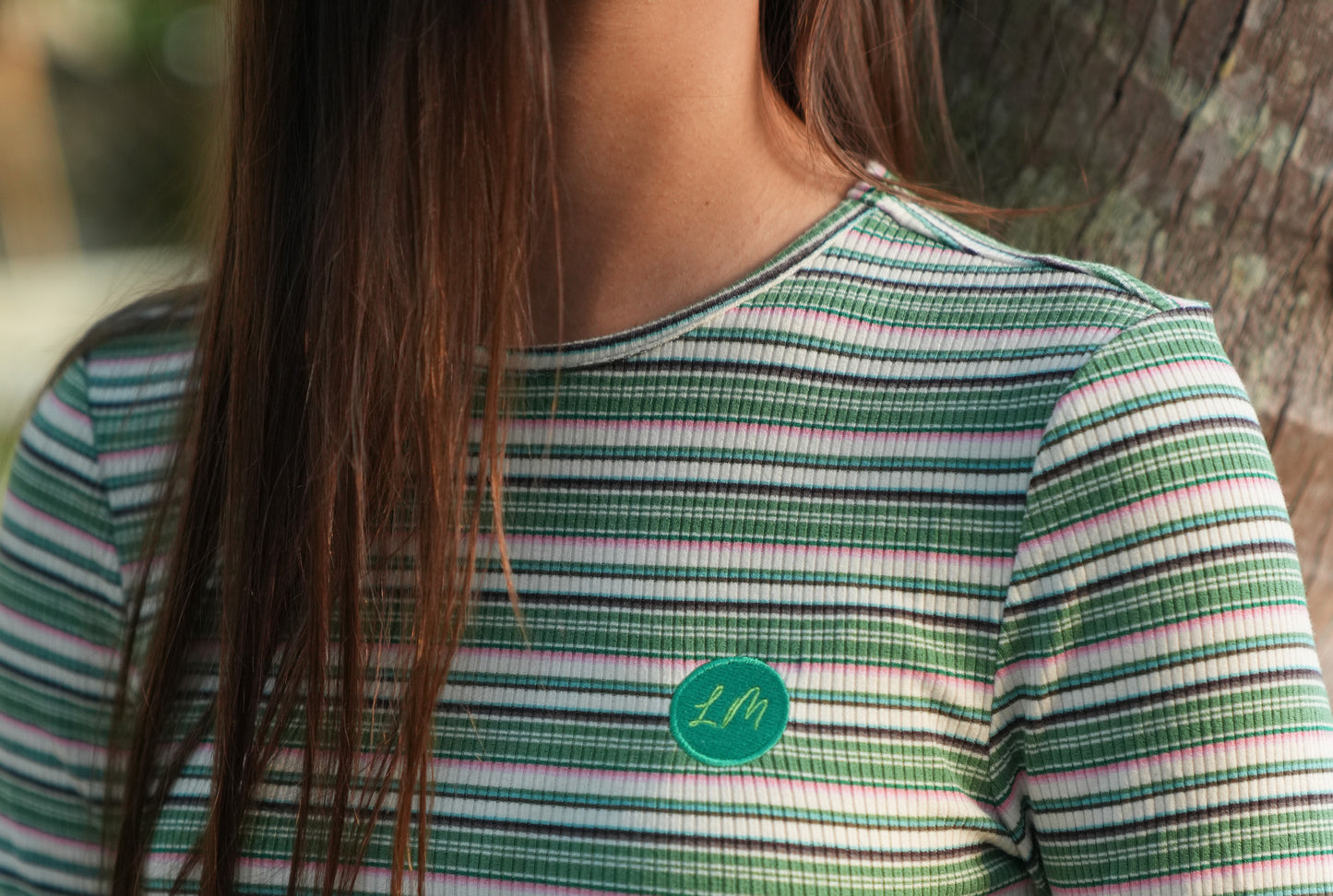 Ella green stripe tee SS26