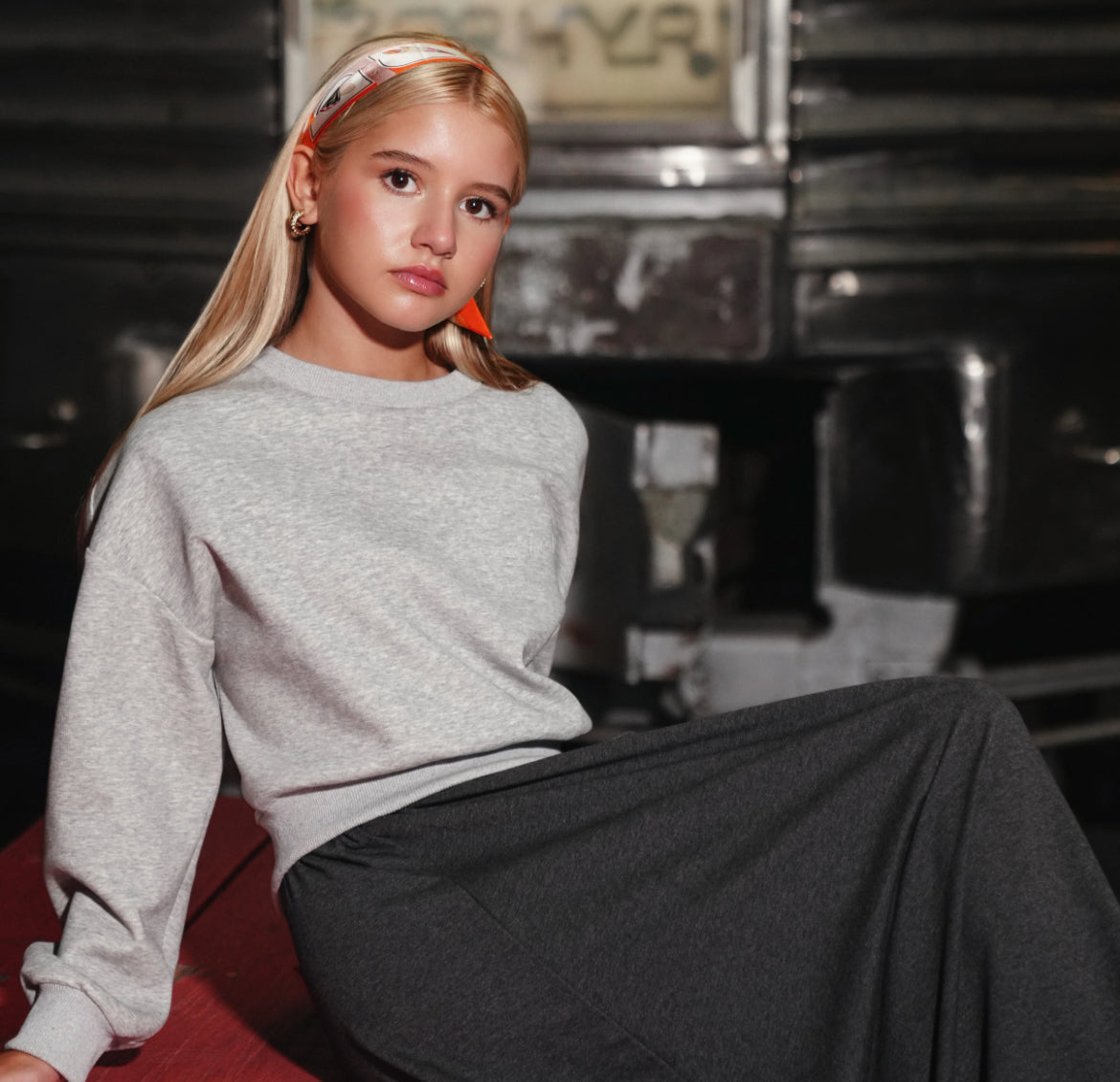 Cora ribbed dove sweatshirt FW25