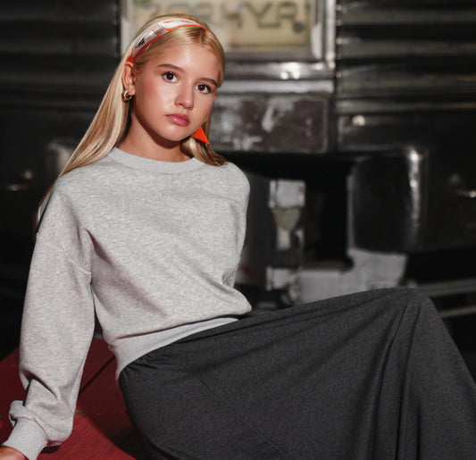Cora ribbed dove sweatshirt FW25
