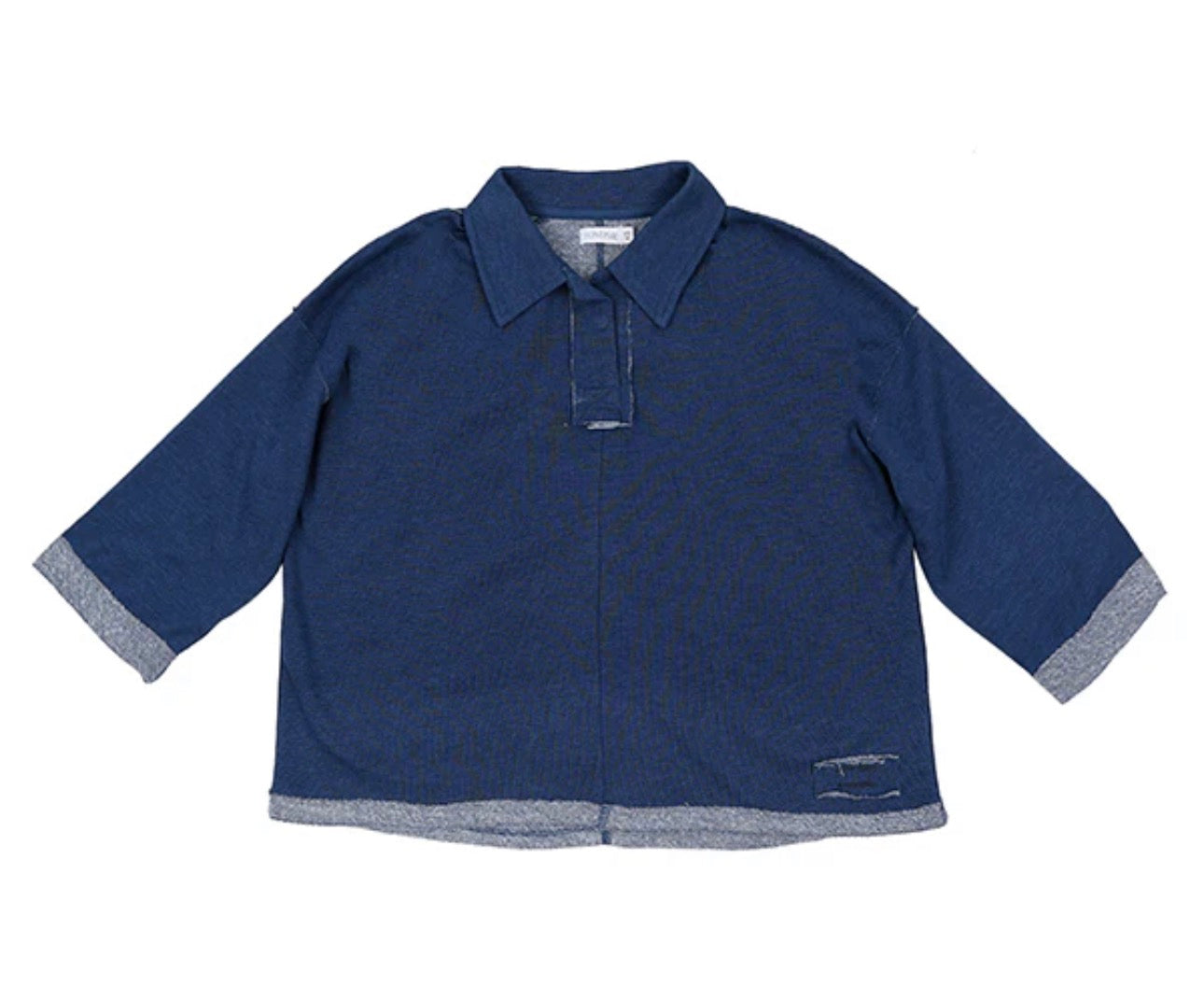 Gwen blue cropped collar top SS26