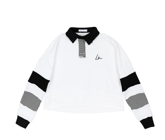 Juno black collar cropped sweatshirt SS26