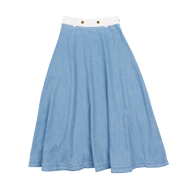 Amy light denim combo skirt SS25