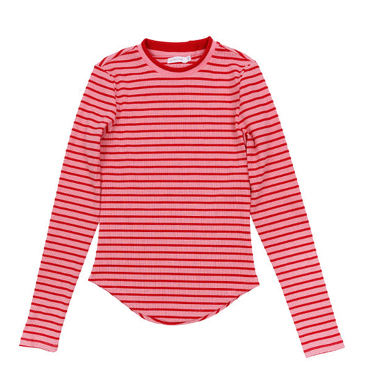 Zoe pink ribbed tee SS25