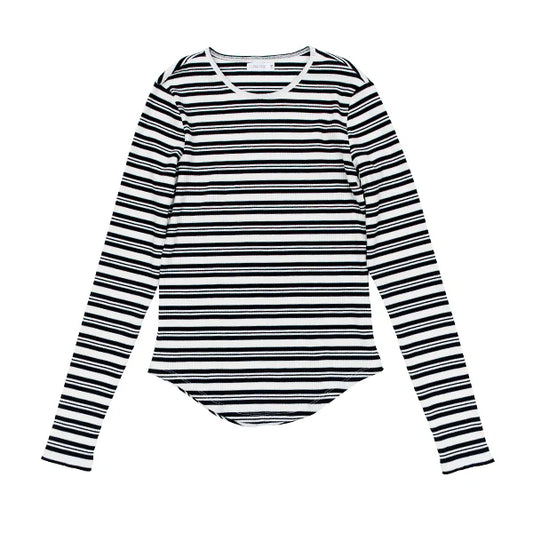 Ella black striped tee SS25