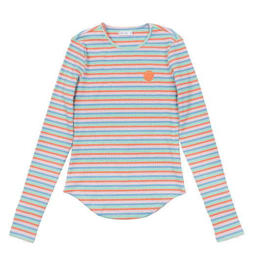 Ria light denim stripe smiley tee SS25