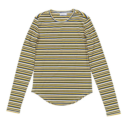 Ella mustard striped tee SS25