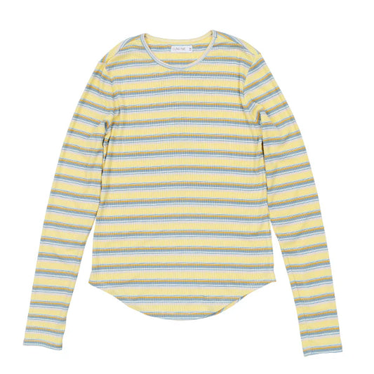 Ella pale yellow stripe tee SS25