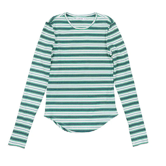 Ella green stripe tee SS25