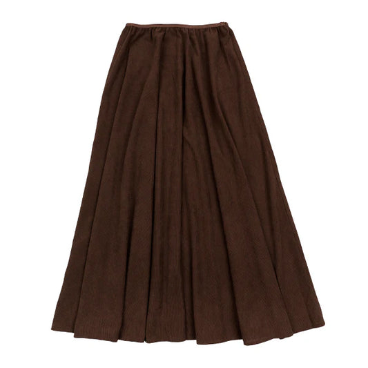 Indi chocolate corduroy skirt FW25