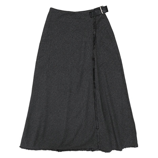 Tia Side Buckle Grey Skirt FW26