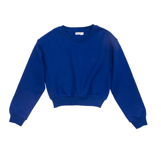 Pearl cropped blue logo sweater FW24