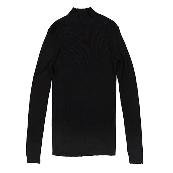 Black ribbed mockneck FW24