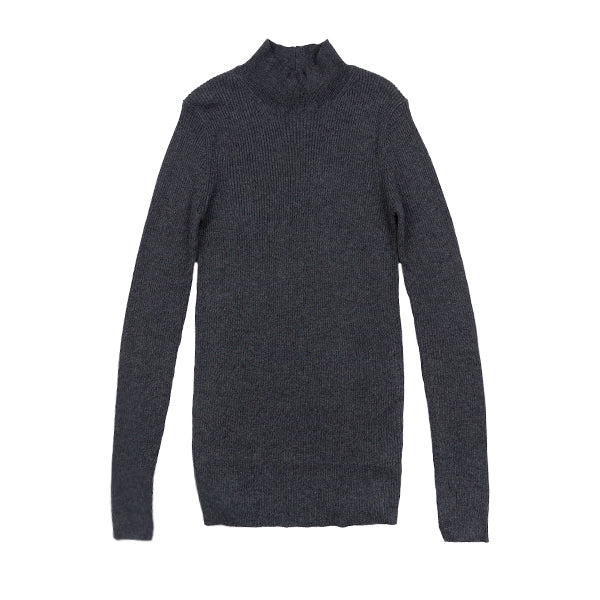 Charcoal ribbed mockneck FW24