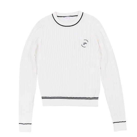 Ruth white cable sweater SS26