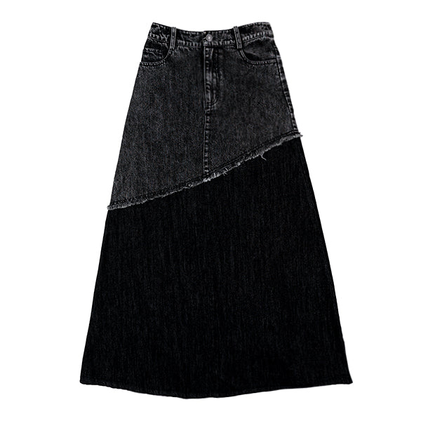 Mira two tone denim panel skirt SS26