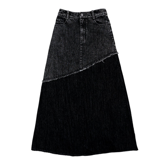 Mira two tone denim panel skirt SS26