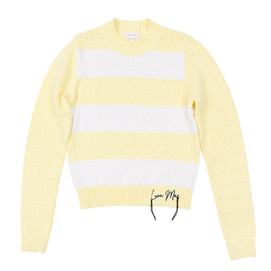Joan yellow striped knit top SS26