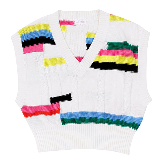 Nell white multi vest SS26